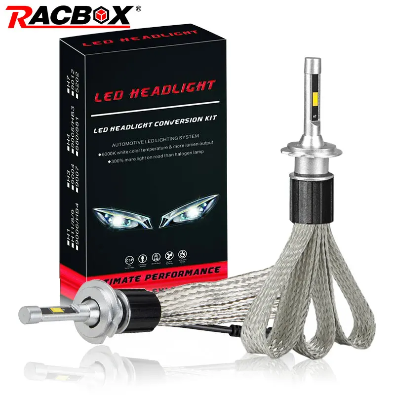 RACBOX автомобильная светодиодная лампа для фары светильник Медь ремень Стиль 72W фары для 7000LM H1 H7 H8 H9 H11 9005 HB3 9006 HB4 H4(Подол короче спереди и длиннее сзади) 12V 24V