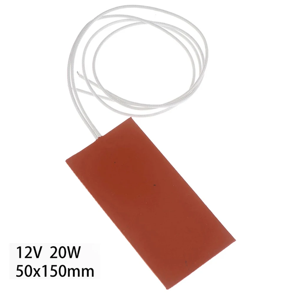 

12V 20W Flexible Waterproof Silicon Heater Pad 50x150mm For 3D Printer Heater Oil Tank Heating Accessories