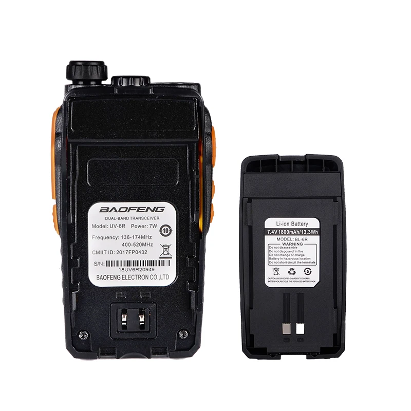 UV-6R Walki Talki BAOFENG UV6R 7W Walkie Talkie Ham Radio Station VHF UHF CB Radio Amateur 15KM Long Range UV 5R Update Version