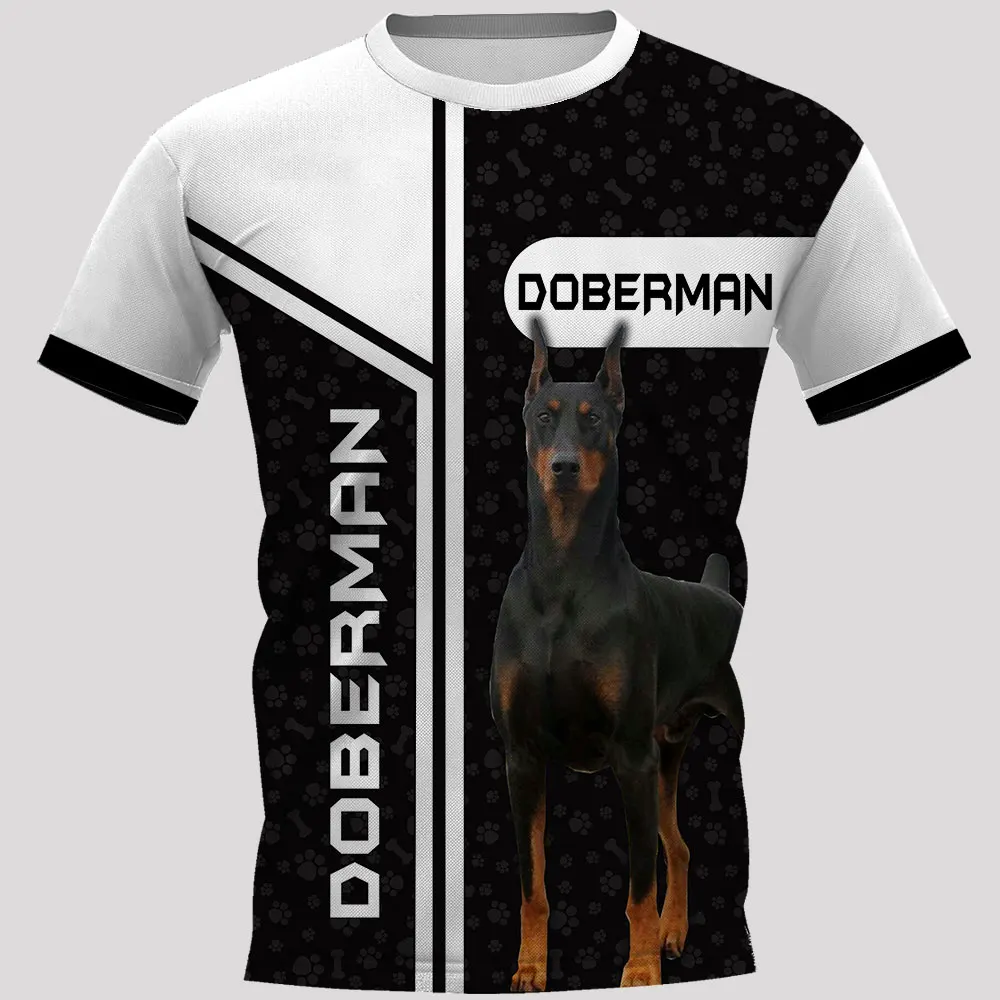 Футболка PLstar Cosmos Doberman с 3D принтом уличная одежда в стиле Харадзюку футболки