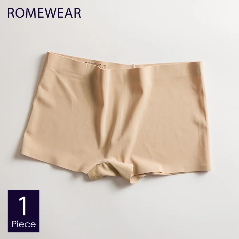 Женские Бесшовные трусы боксеры ROMEWEAR удобные нейлоновые шорты из ледяного шелка