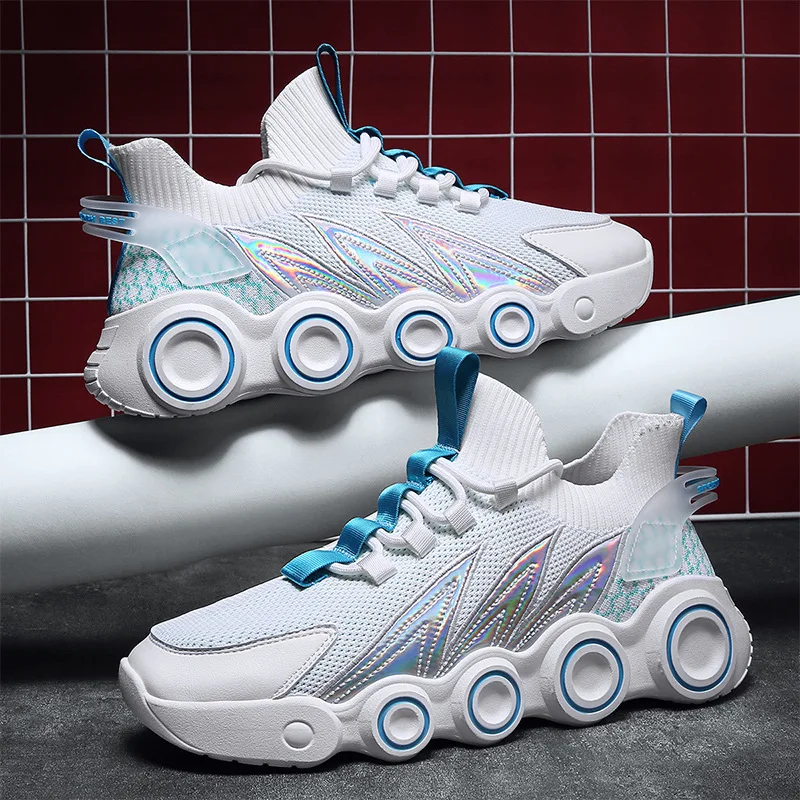 

Men's Sneakers 2021 Summer New Style Men's Shoes Breathable Mesh Shoes Thick-soled Increased Wheels Casual Running Sneakers
