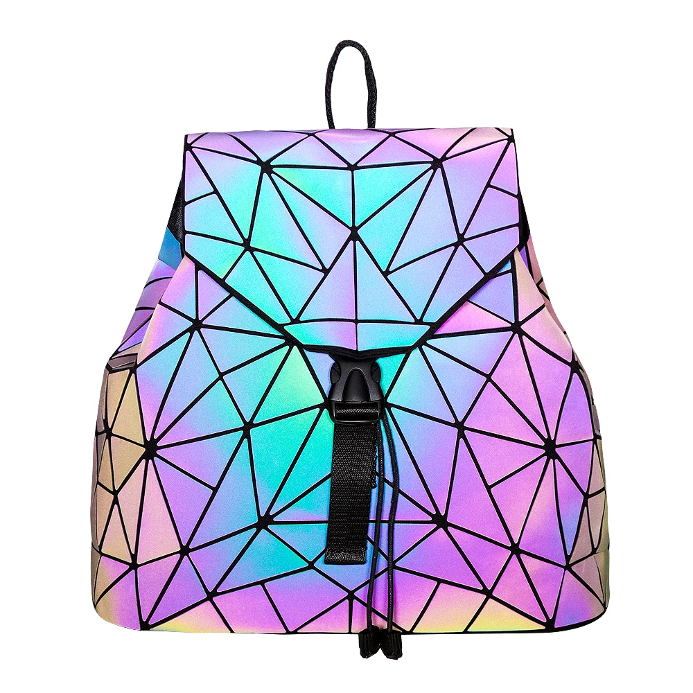 Брендовые светящиеся геометрические стеганые рюкзаки роскошные школьные сумки