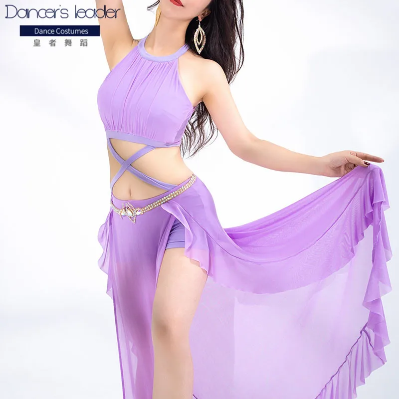 

2020 new summer belly dance practice clothes female modal performance gauze skirt oriental dance suit female
