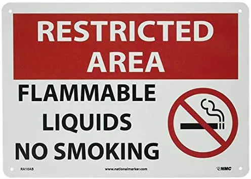 

Warning Sign Flammable Combustible Sign, Restricted Area Flammable Liquids NO Smoking with Graphic Road Sign Business Sign