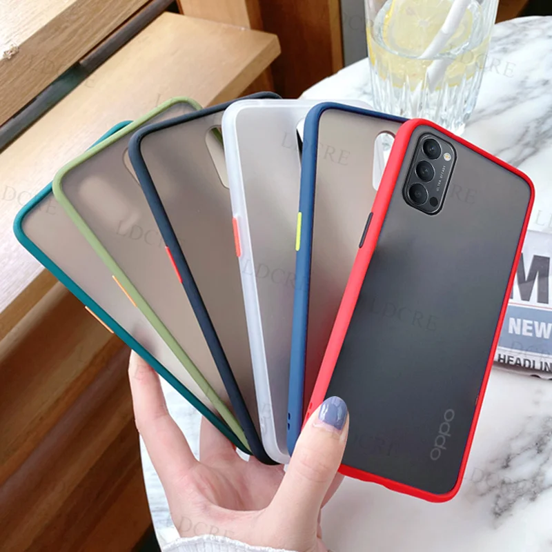 Чехол для OPPO Reno 5 с простой рамкой мягкий матовый бронированный чехол бампер Reno5 Pro