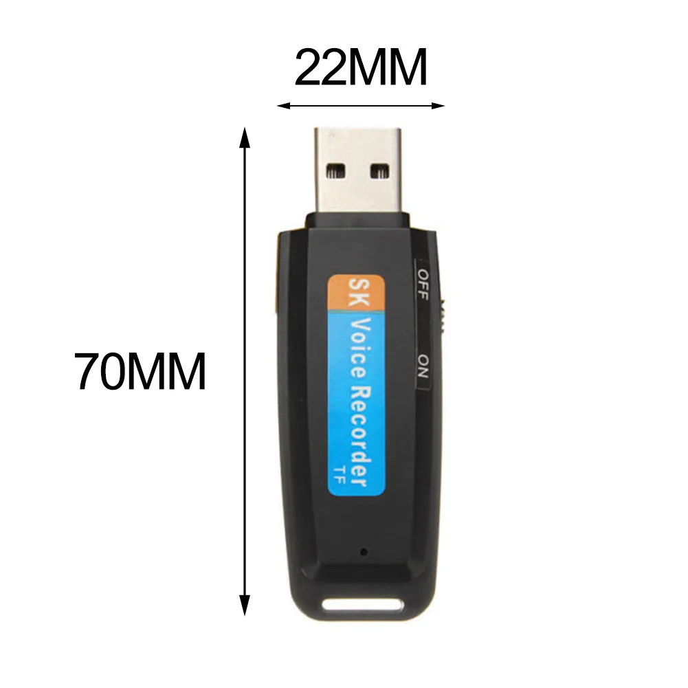 

Mini U-Disk Digital o Recorder USB 3.0 Flash Drives Maximum Support 32GB Memory Card Black