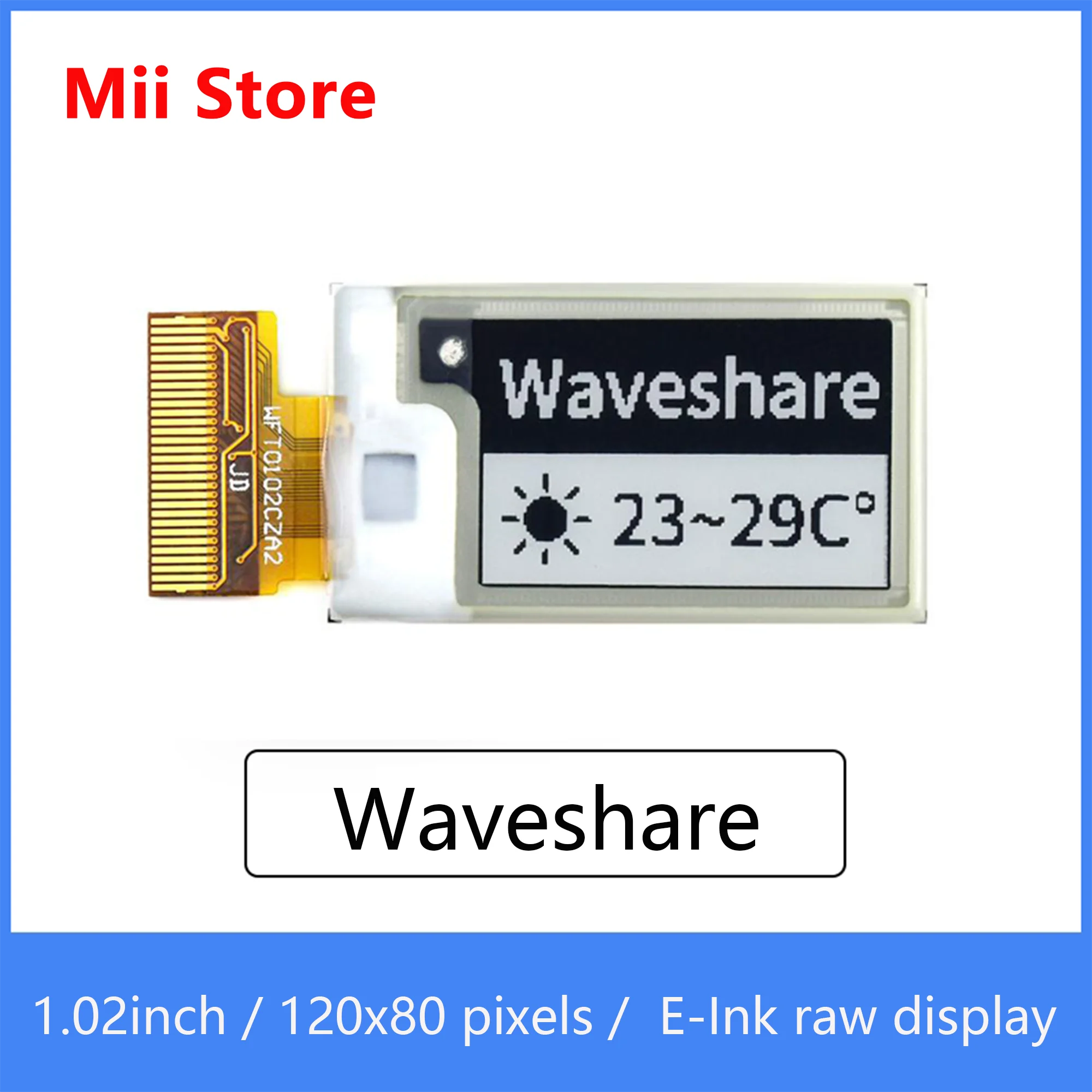 Waveshare 1 02 дюймовый дисплей E-Ink raw разрешение 128*80 черный/белый двухцветный