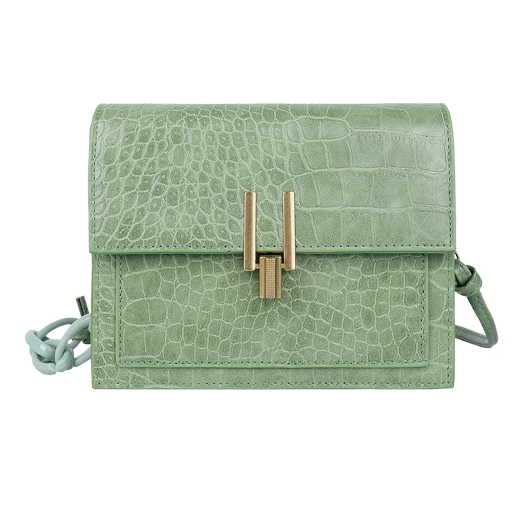 

Fashion Acrylic Chain Women Shoulder Bag Alligator PU Travel Crossbody Satchel Popular Simple Female Daily Bag