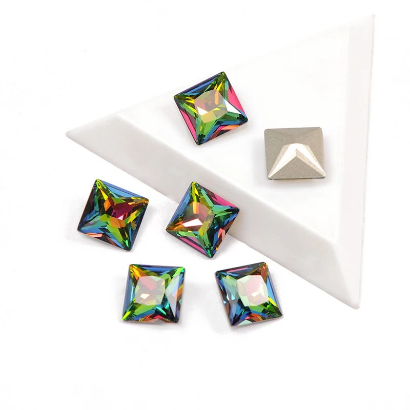 YANRUO 4447 All Sizes VM Princess Square Sewn Stones Point Back Strass Glass Rhinestones Rainbow Crystals For Needlework | Дом и сад