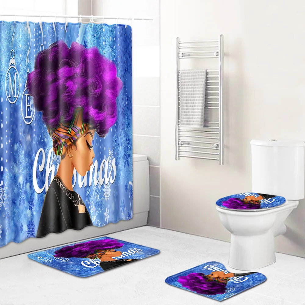 Zeegle Рождество украшения ванны коврик для ванной комплект из 4 предметов одежды