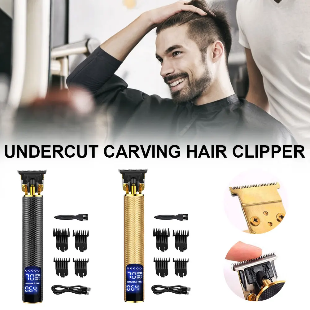 

Electric Hair Clipper Rechargeable Hair Trimmer Titanium Ceramic Blade Salon Men Hair Cutting Barber Machine LCD Display