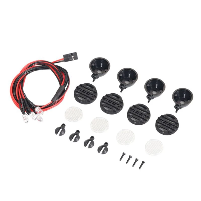 

4 LED white lights with lampshades, RC car parts