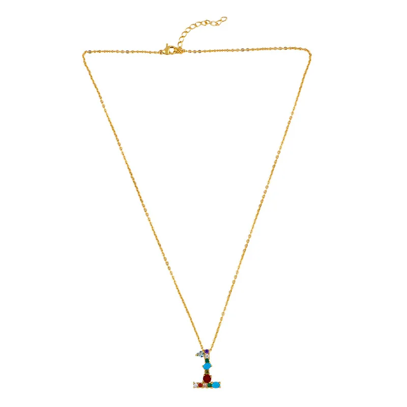 

Ailodo 0-9 Single Number Necklaces & Pendants Charm For Men Women Luxury Rainbow CZ Necklace Fashion Jewelry Girls Gifts 20JUN38