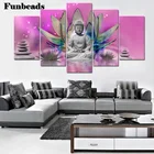 Алмазная живопись 5 шт., картина Будда Лотос, вышивка крестиком, Алмазная мозаика, вышивка из бисера FF473