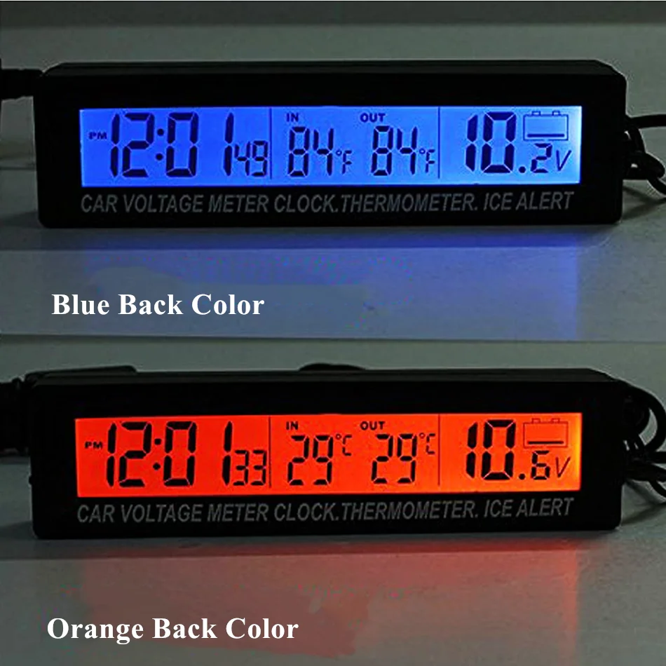 Автомобильные часы с цифровым ЖК-дисплеем и автоматическим термометром