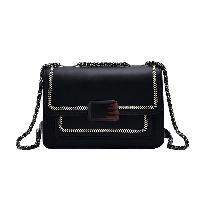 

Contrast color Square Crossbody bag 2021 Fashion New Quality PU Leather Women's Designer Handbag Chain Shoulder Messenger Bag