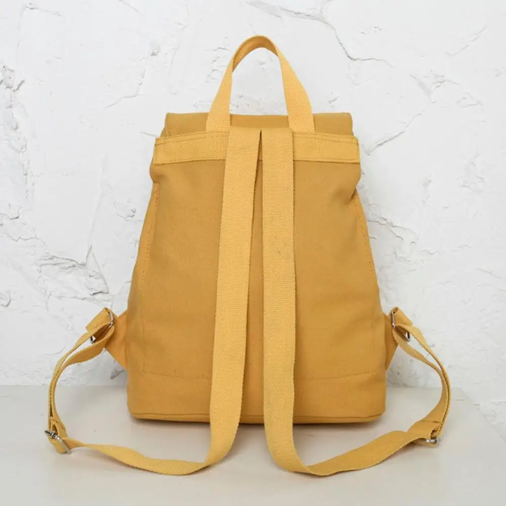 

Women Canvas Backpack Simple Style Knapsack Shoulder School Bag for Teenage Girls Female Pure Color Drawstring Rucksack Mochila