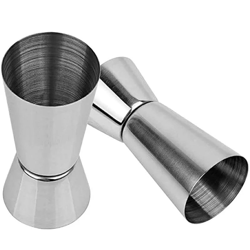 Шейкер для коктейлей из нержавеющей стали с двойной головкой 15/30 мл or20/40 серебро