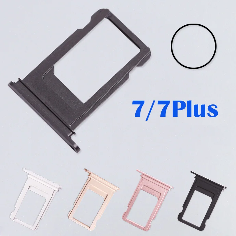 

1 pcs Sim Card Tray and Waterproof Seal Rubber Ring Circle For iPhone 7g 4.7", 7 Plus 5.5" Sim Tray Holder Parts