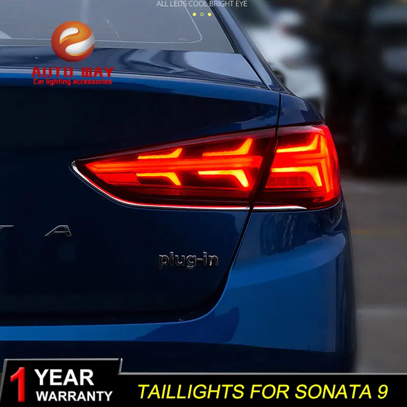 Автомобильный Стайлинг задние фонари фонарь чехол для hyundai Sonata 9 задних сигнальных огней, светодиодный Sonata фонарь задний светодиодный дневные ходовые огни