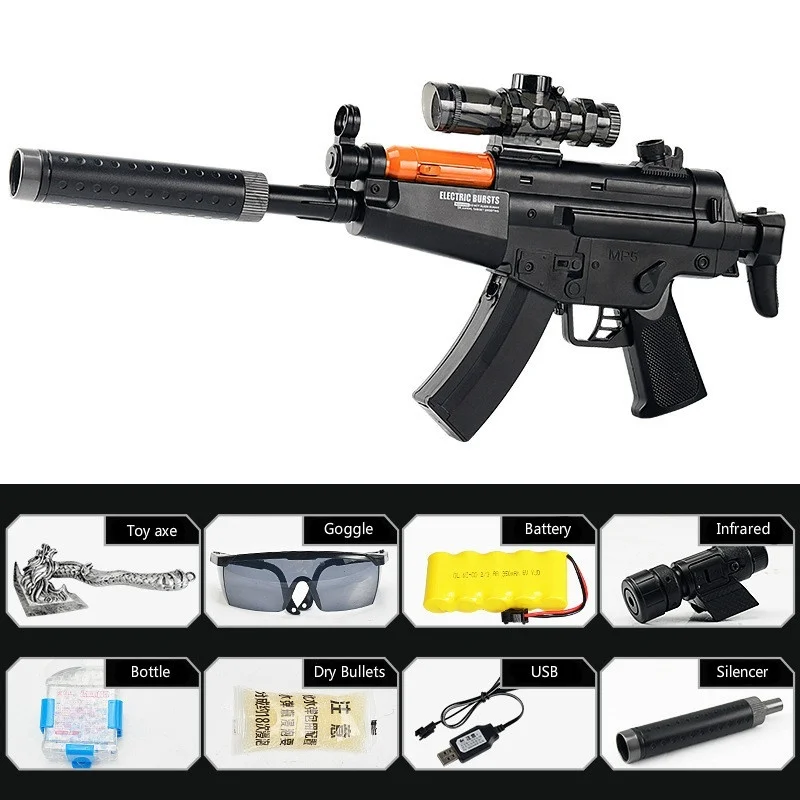Electric MP5 Новая высококачественная винтовка с зарядкой из сплава, модная электрическая машина MP5 из пластика, пистолет cs-игры на открытом воздухе, игрушки, подарки для детей - Цвет: Electric MP5