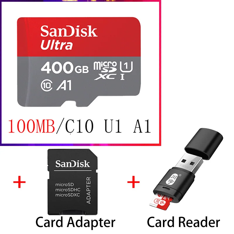SQUNC-400G-KT2-C286 Sandisk Ultra Micro SD 128 ГБ 32 ГБ 64 Гб 256 Гб 16 Гб 400 Гб Micro SD карта SD/TF флэш-карты памяти 32 64 128 Гб microSD для телефона - Емкость: SQUNC-400G-KT2-C286