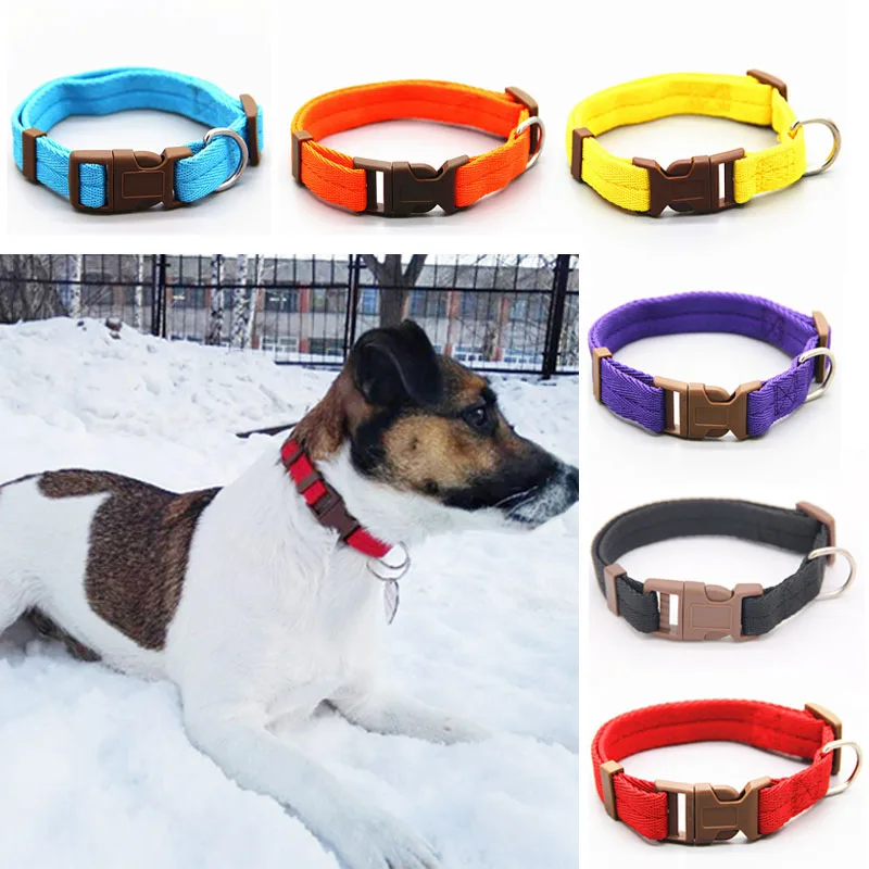 Регулируемый мягкий и прочный нейлоновый для собак щенков ошейник с пряжкой