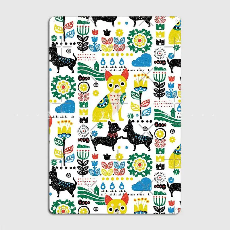 

Скандинавский металлический знак чихуахуа