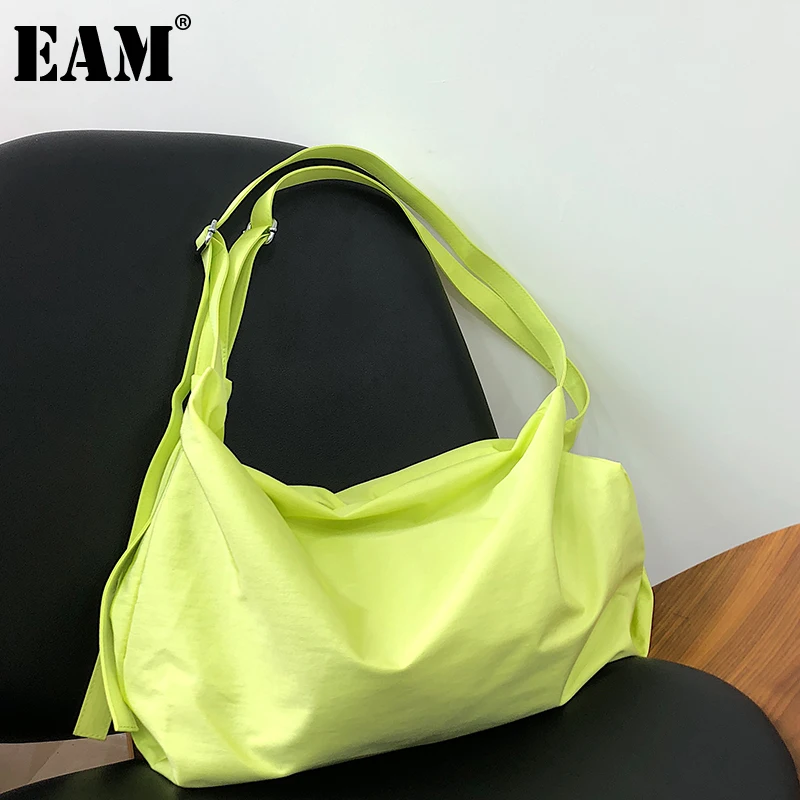 

Женская нейлоновая сумка [EAM], черная Водонепроницаемая вместительная сумка через плечо из нейлона, универсальная, 2021