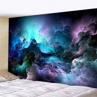 bluish purple nebula psychedelic bohemia nature tapestry wall hanging blanket polyester galaxy dorm decor wall cloth tapestries