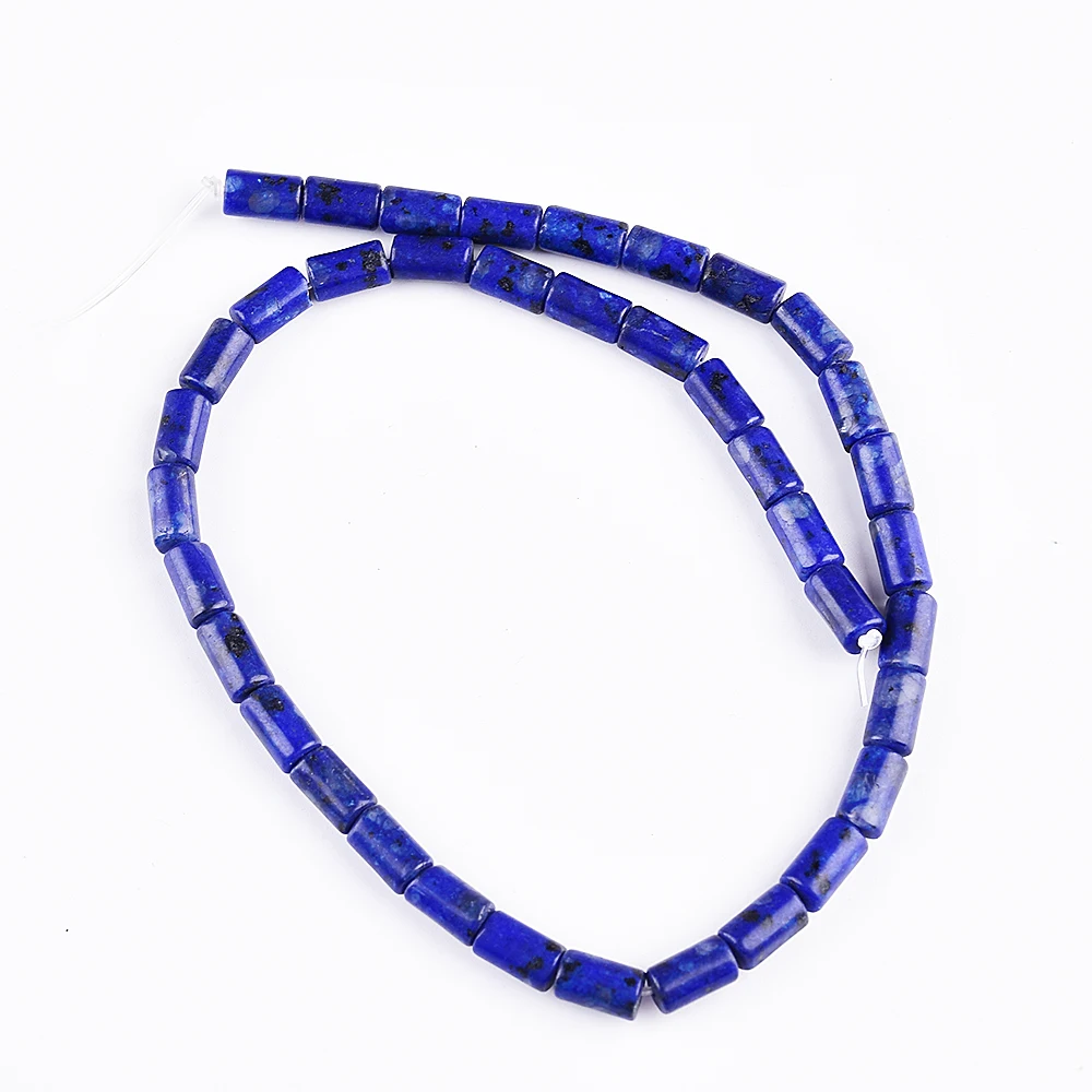 Asingeloo 6*10mm Natural Stone Lapis Lazuli Cylinder Beads for Jewelry Making Bracelets Earring | Украшения и аксессуары