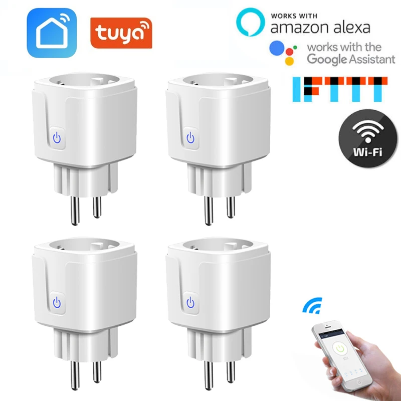 

Smart Plug WiFi Socket EU 16A Power Monitor Timing Function Tuya SmartLife APP Control Works With Alexa Google Assistant