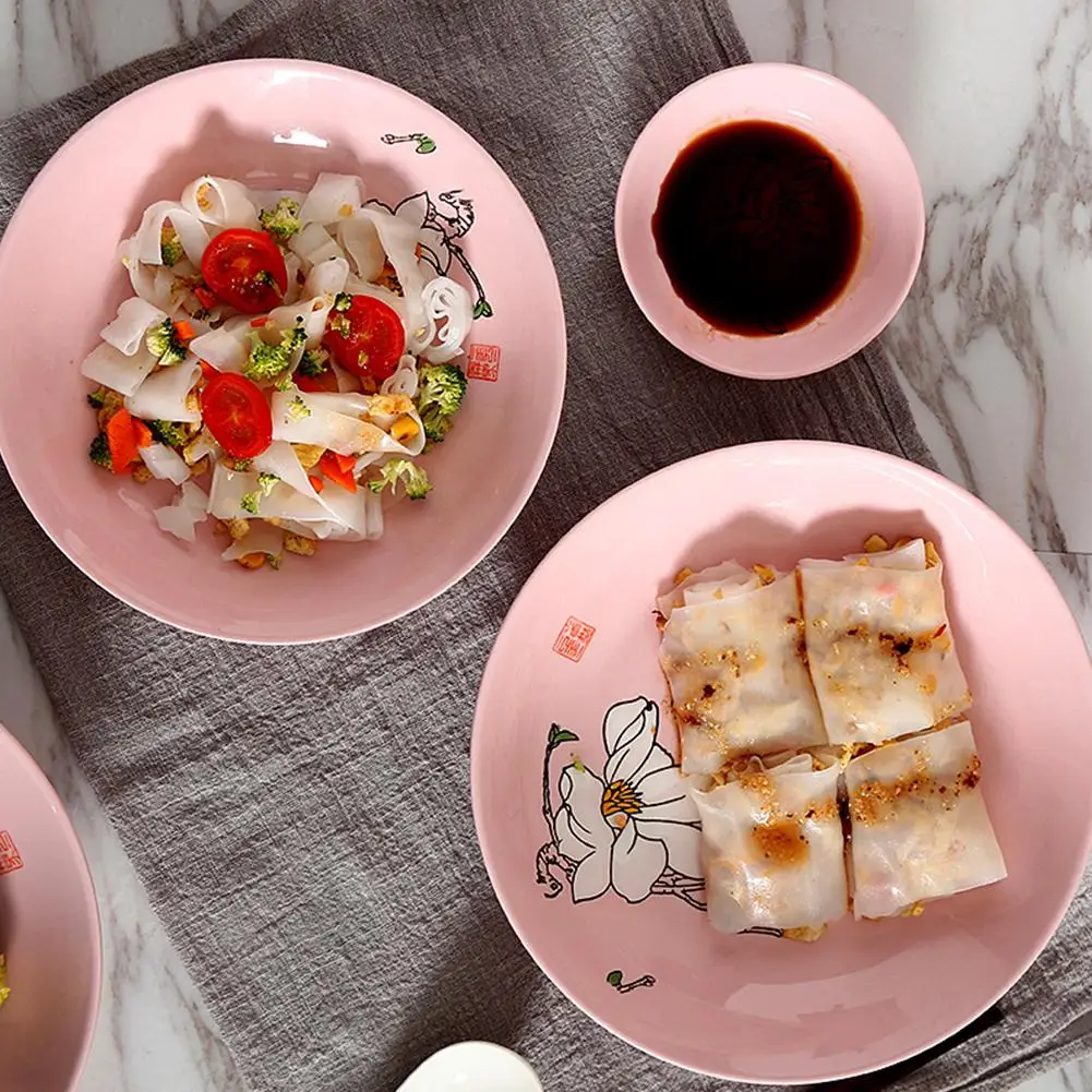 Studyset 40 шт./компл. цветочный узор керамический набор посуды для чаши палочки еды |