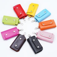 16 colors fashion leather key wallets housekeeper holders car keychain key holder car key case unisex simple key bag storage bag