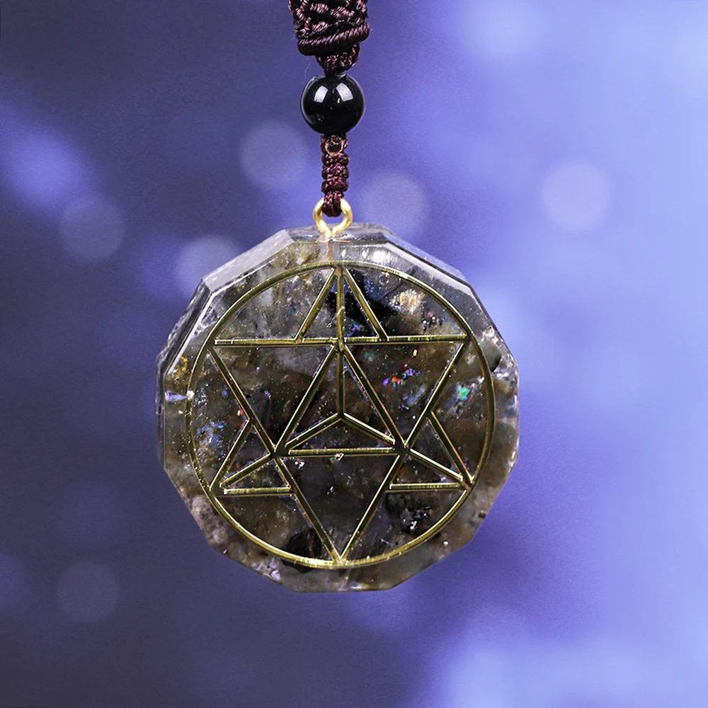 Orgonite кулон Orgon ожерелье Aura лабрадорит в виде амулета &quotпреобразователь энергии