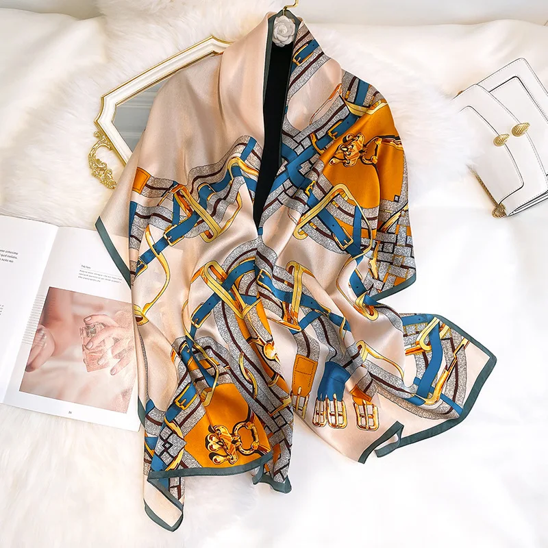 

2021 женские 100% шелковые шарфы, платок, головной платок, Женская шаль, Женский хиджаб, пончо, Пляжный платок, мягкая бандана, фирменная Пашмина