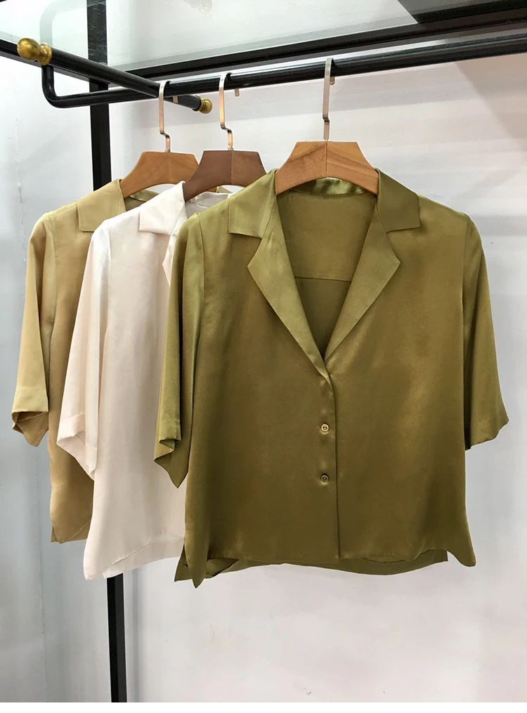Рубашка Женская атласная модная брендовая роскошная винтажная свободная тонкая
