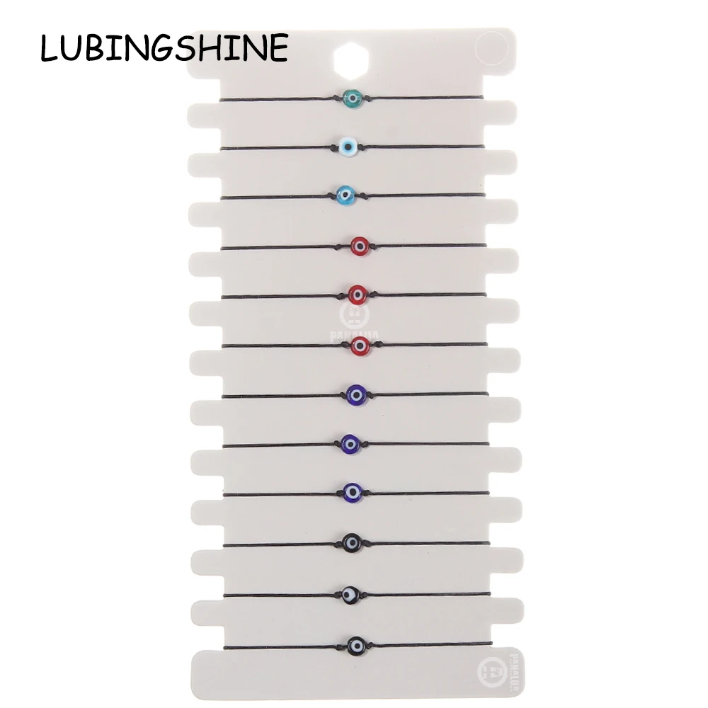 

Women Men 12pcs/Sets Blue Turkish Evil Eye Charms Bracelets Adjustable Rope Chain Yoga Wristband Child Girl Jewelry