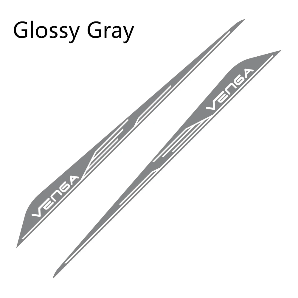Glossy Gray 2 шт. наклейки на юбку для двери автомобиля Kia Venga Автомобильная виниловая пленка гонки спорт DIY Наклейка автомобильный Стайлинг принадлежности для тюнинга - Название цвета: Glossy Gray