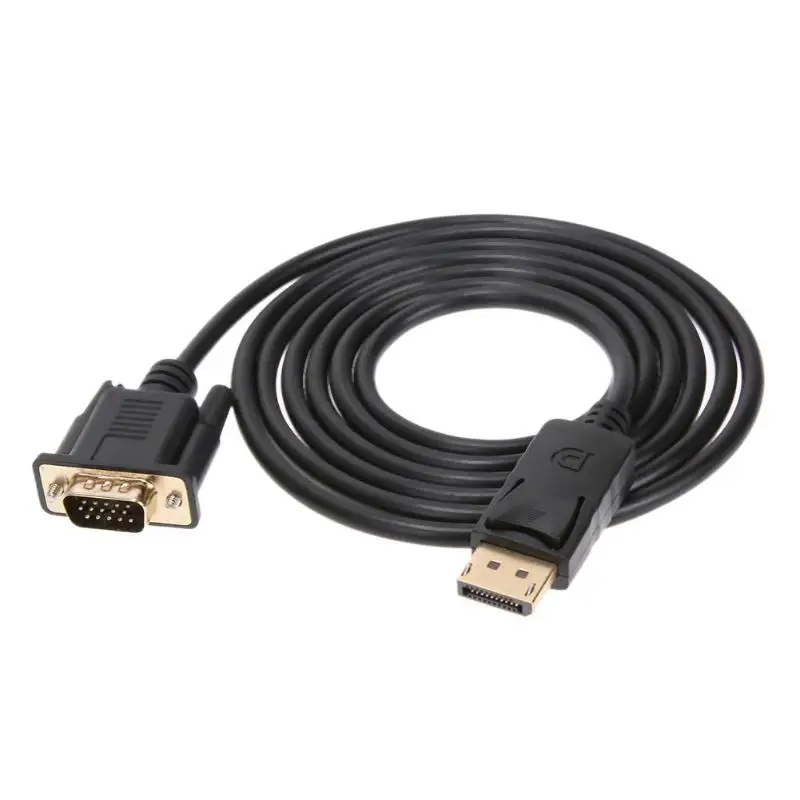 1.8м Кабель-переходник Thunderbolt Display Port DP to VGA Male Adapter Converter Cable с поддержкой разрешения видео 1920 x 1200 reduced blanking video resolution.