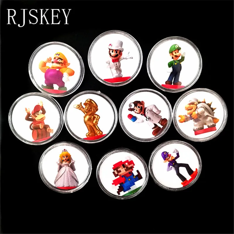 10Pcs Super Mario 20 шт. Коллекционная монета карта Amiibo Super Smash Bros Настройка данных Ntag215 NFC тег стикер Печатный NS switch Wiiu Быстрая - Цвет: 10Pcs Super Mario