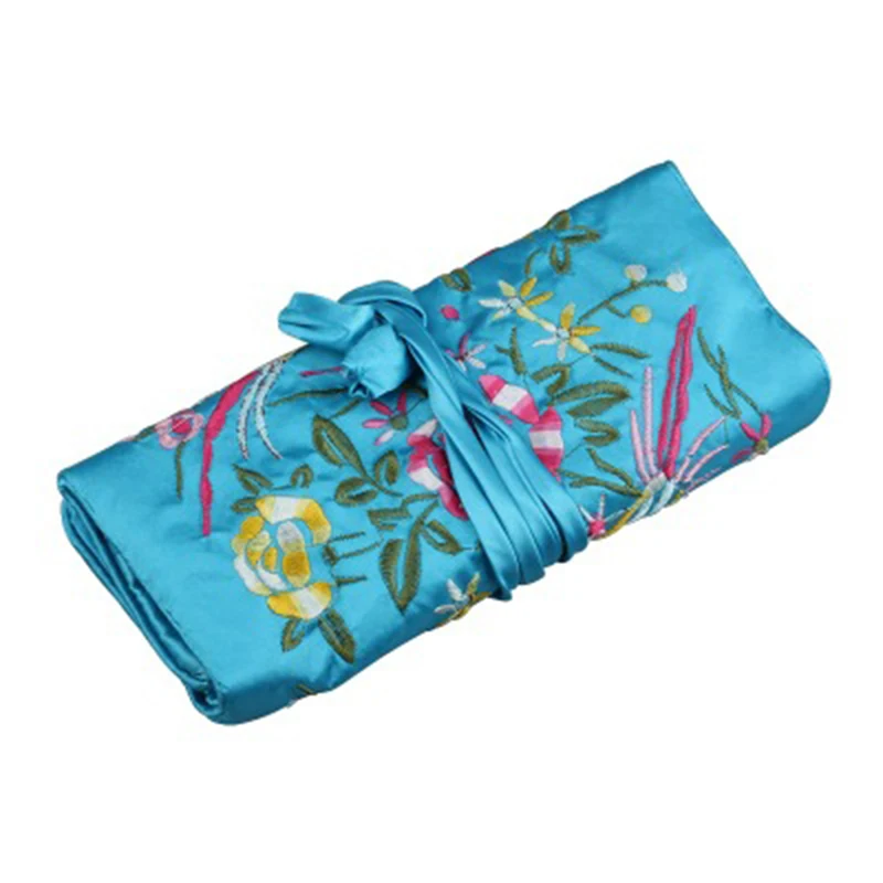 Travel Jewelry Roll Bag Embroidery Brocade Organizer Case with Tie Close Best Sale-WT | Багаж и сумки