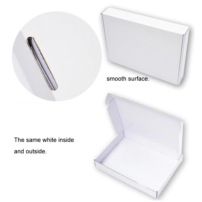

20cm series Custom thick white Corrugated paper shipping mailer boxes Printed logo Packaging Clothes underwear polo shirt Box