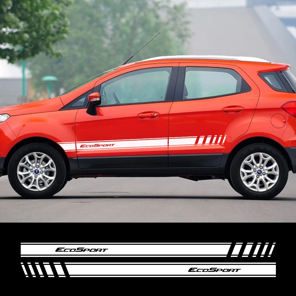 2 шт. двери автомобиля сбоку полосатые наклейки для Ford Ecosport Водонепроницаемый