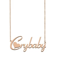 crybaby name necklace custom gold necklaces choker for kids girls best friends birthday christmas mother mom gift