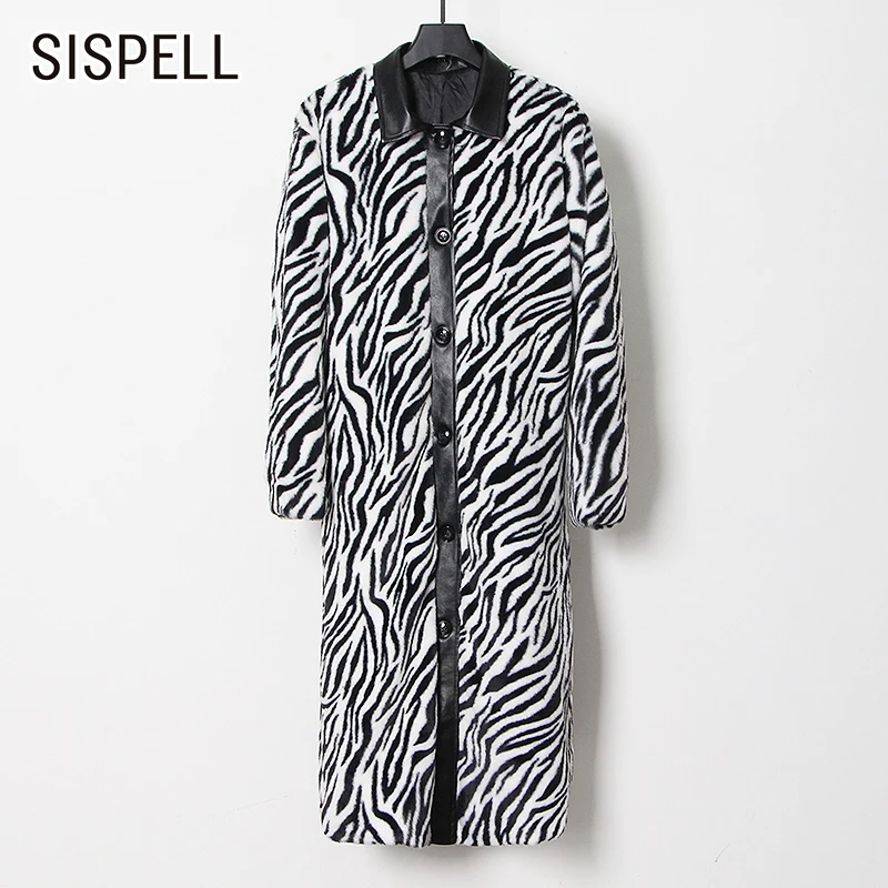 

Женское пальто с леопардовым принтом SISPELL, пальто с высокой талией и поясом, с цветными блоками, 2021