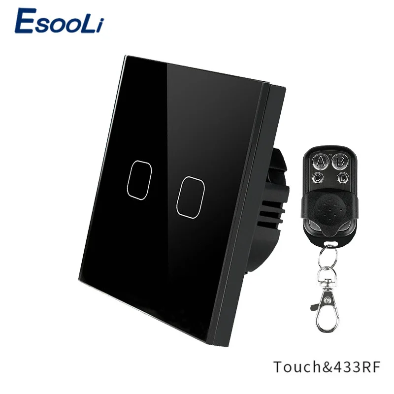 Настенный сенсорный выключатель Esooli стандарт ЕС/Великобритании 1 банда RF433
