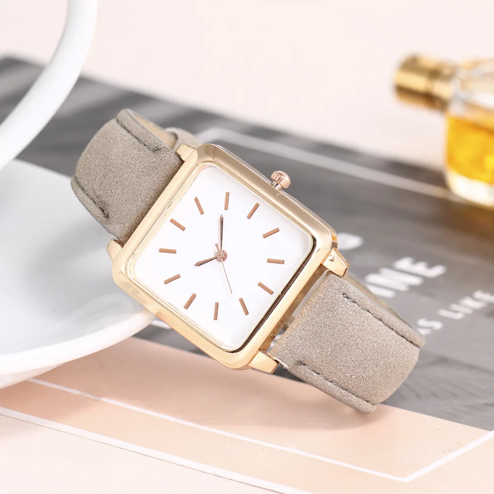 Часы женские розовые кварцевые с кожаным ремешком | Наручные часы