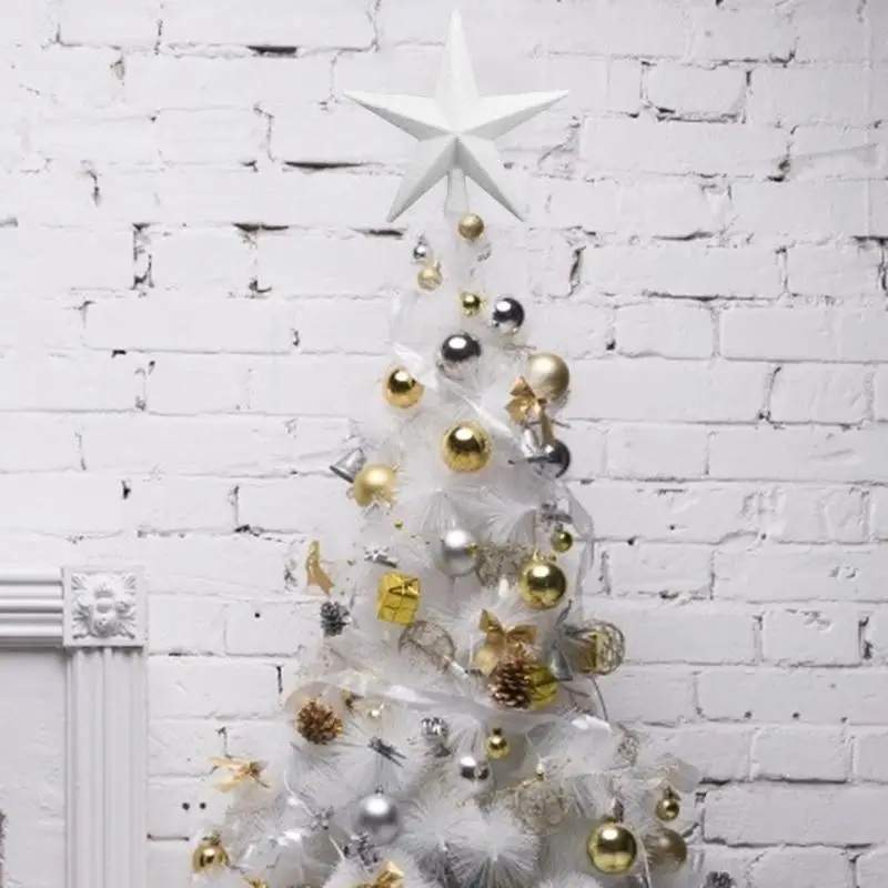 Хит продаж 20 см Звездные белые верхушки для рождественской елки пластиковая